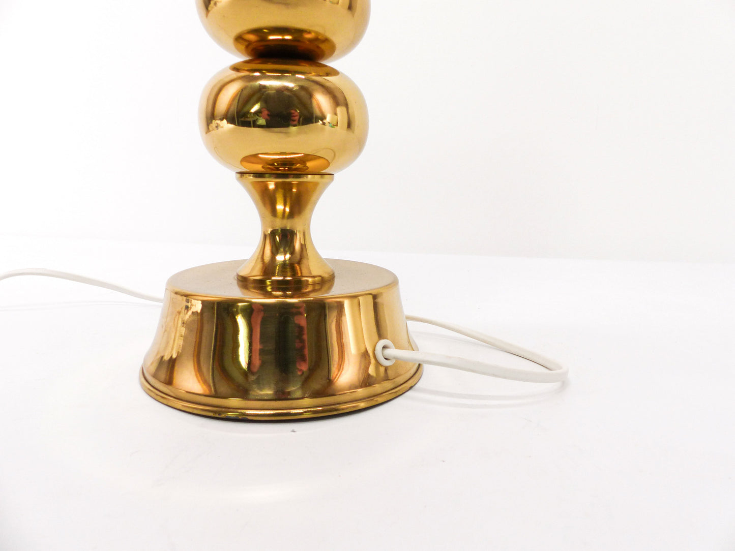 Scandinavian ball lamp base in golden brass ENCO 1960