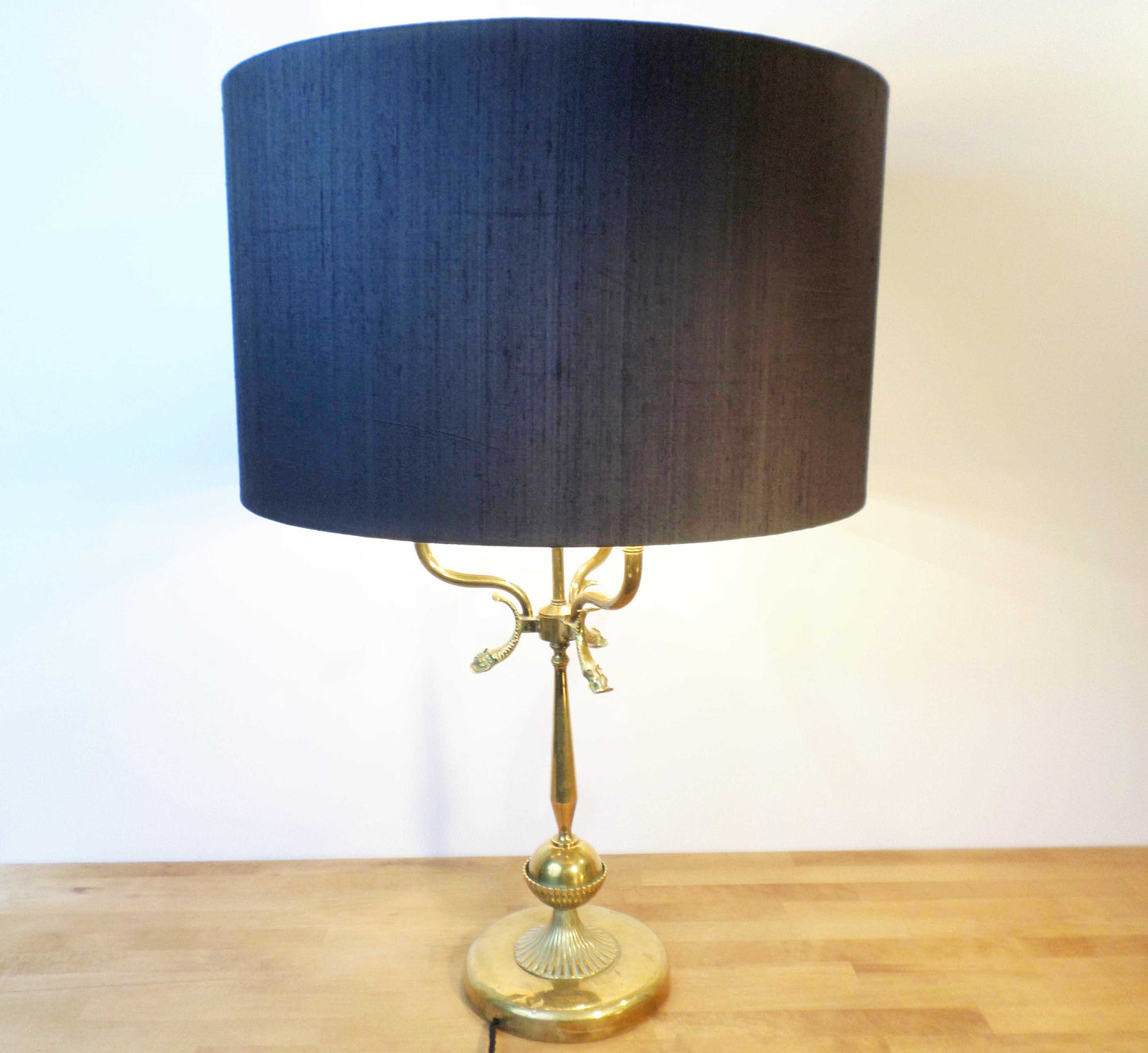 Large dolphin bouillotte table lamp