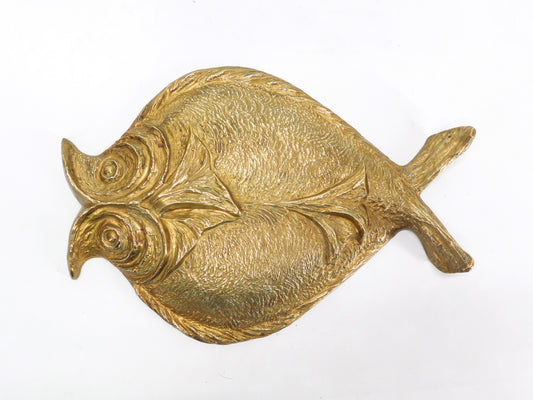 Sculpture murale poisson en bronze Chrystiane Charles pour Maison Charles 1970