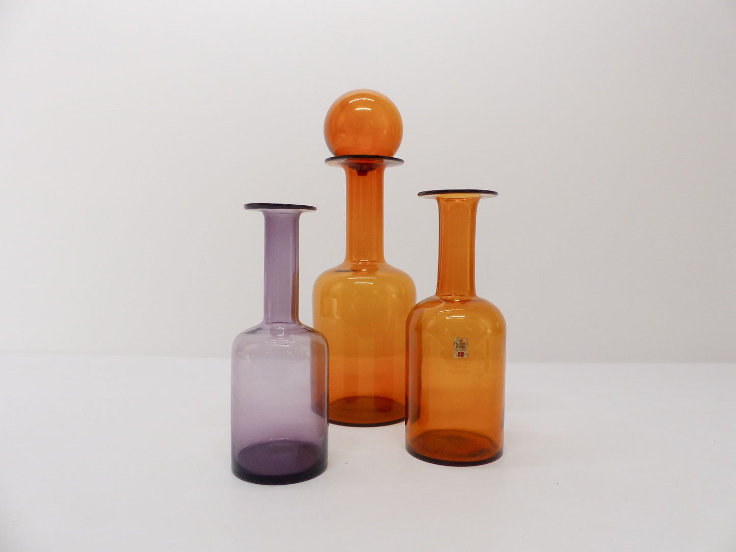 Set of 3 Scandinavian bottle vases Otto Brauer 1960