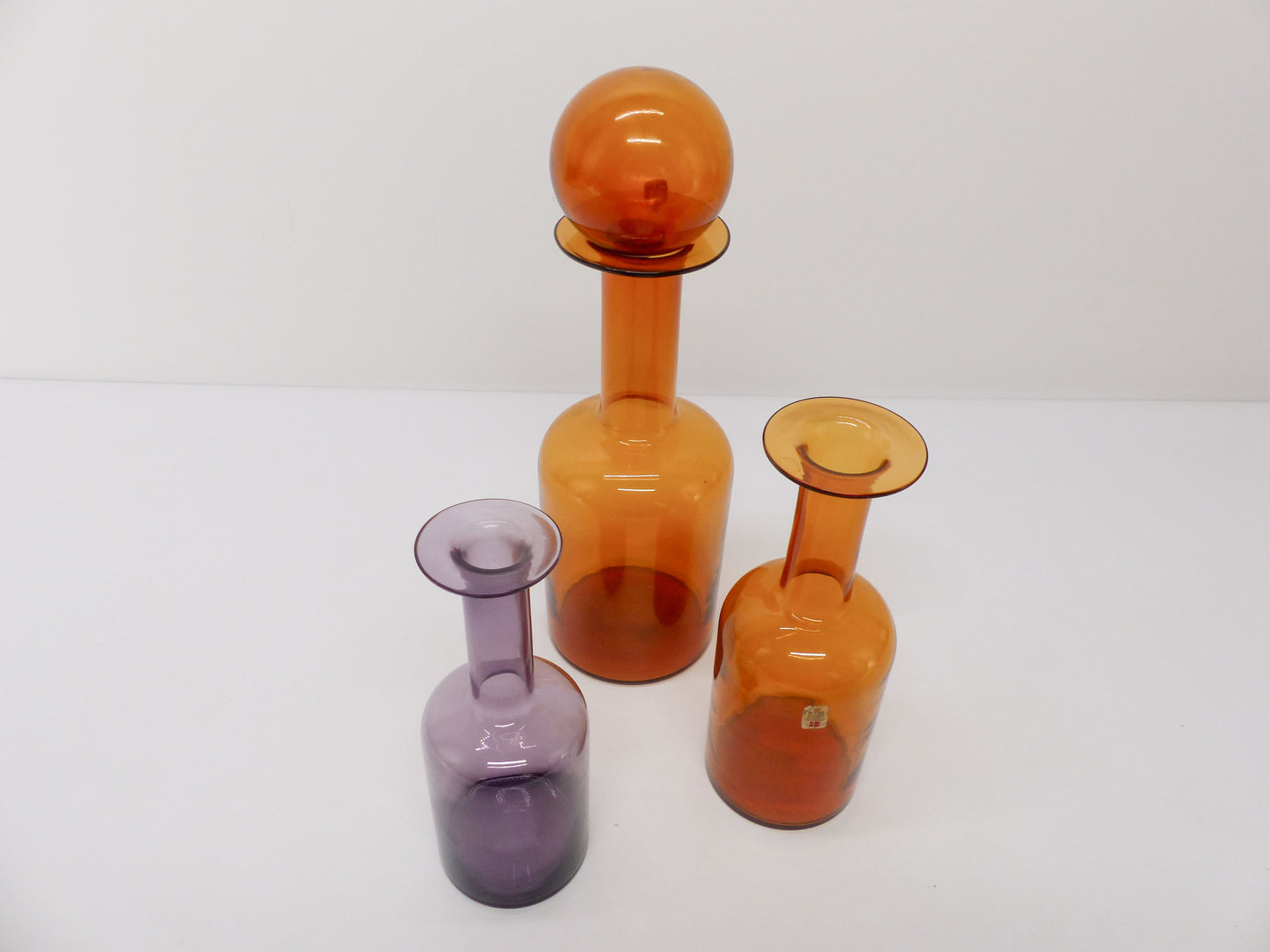 Set de 3 vases bouteilles scandinaves Otto Brauer 1960