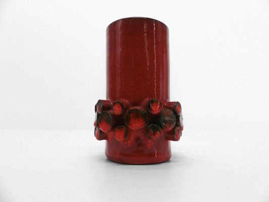 Hans Welling red Ceralux vase - Ceramano 1960