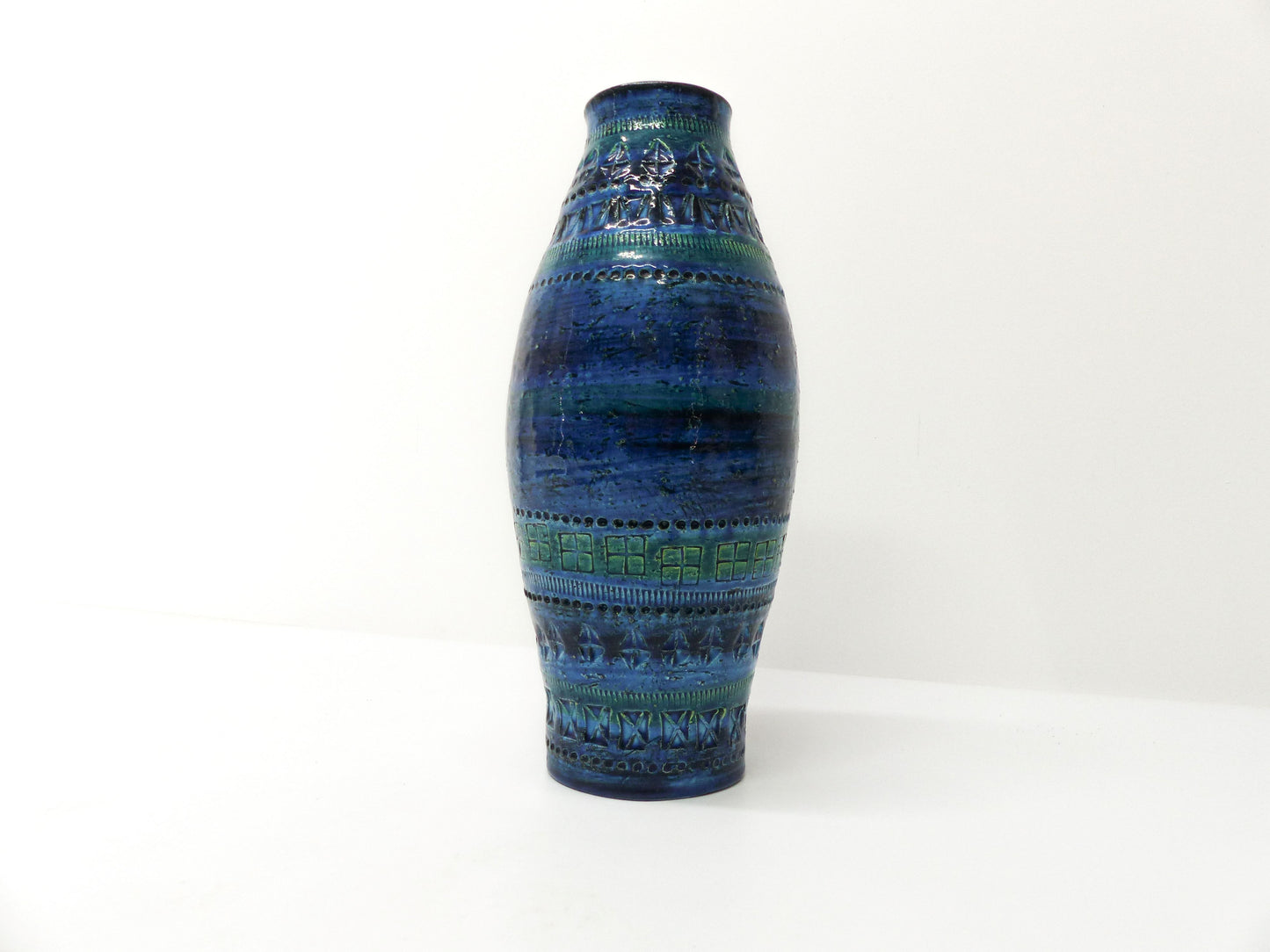 RIMINI ALDO LONDI BLUE CERAMIC VASE FOR BITOSSI 1960