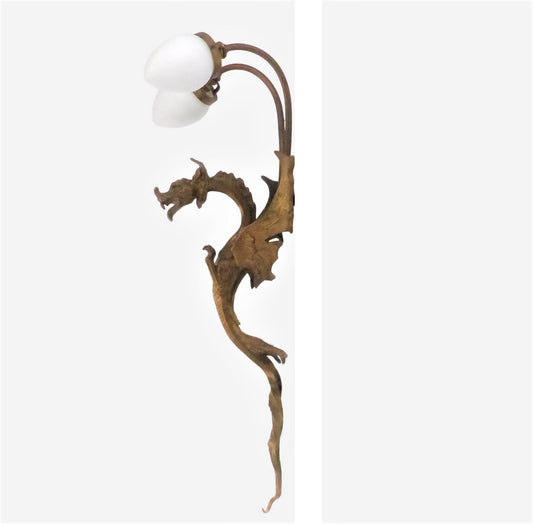 XXL DRAGON WALL LIGHT IN GOLDEN BRONZE 2 LIGHTS 1920