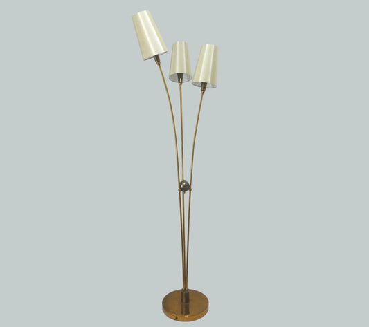 LAMPADAIRE VINTAGE EN LAITON 3 FEUX