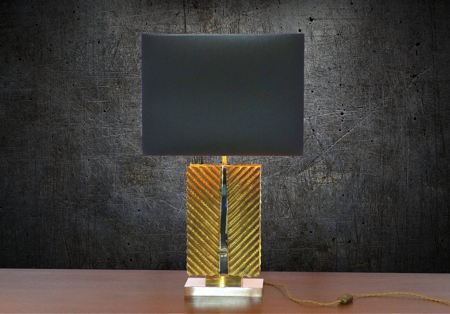 XXL SOLID BRASS TABLE LAMP MAISON BAGUÈS 1970