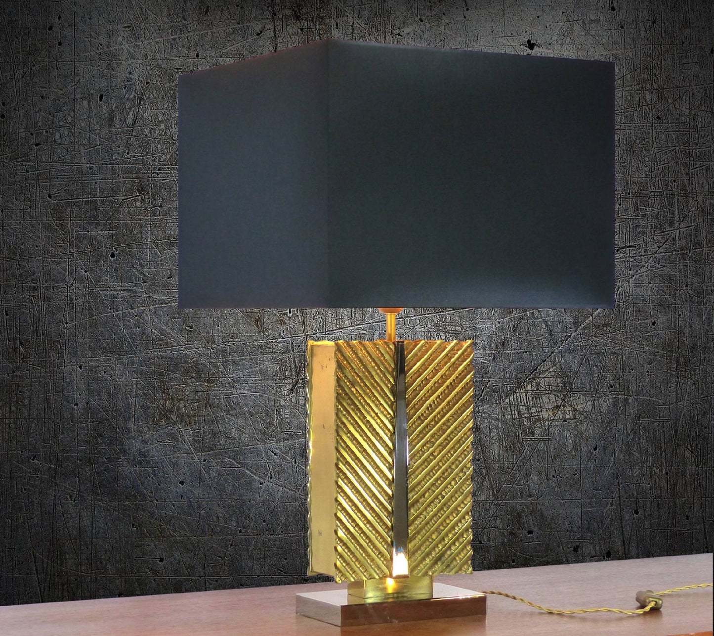 XXL SOLID BRASS TABLE LAMP MAISON BAGUÈS 1970