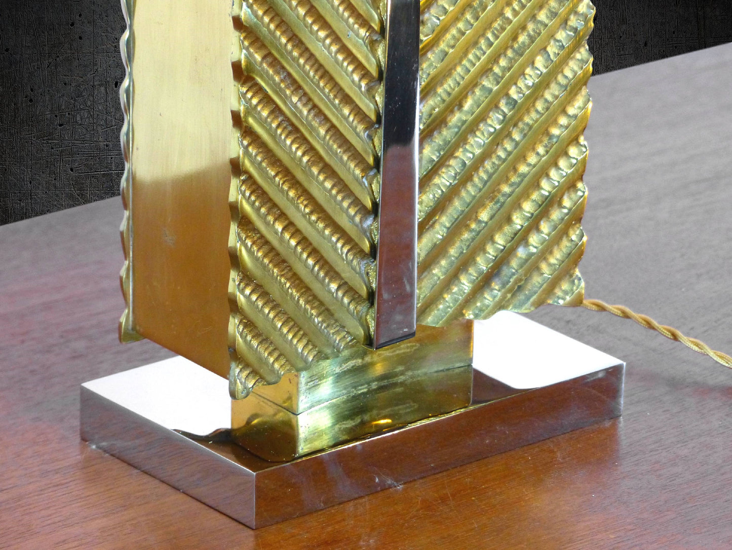 XXL SOLID BRASS TABLE LAMP MAISON BAGUÈS 1970