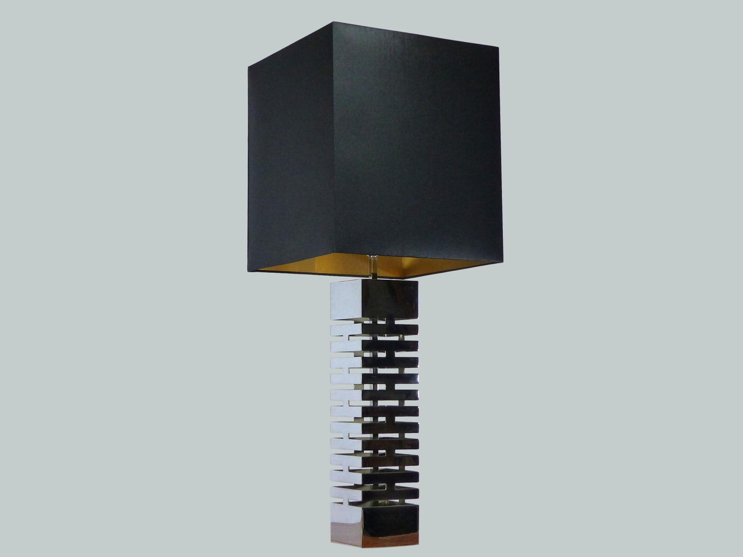 Lampe colonne space age chromée vintage dans le style de Curtis Jere