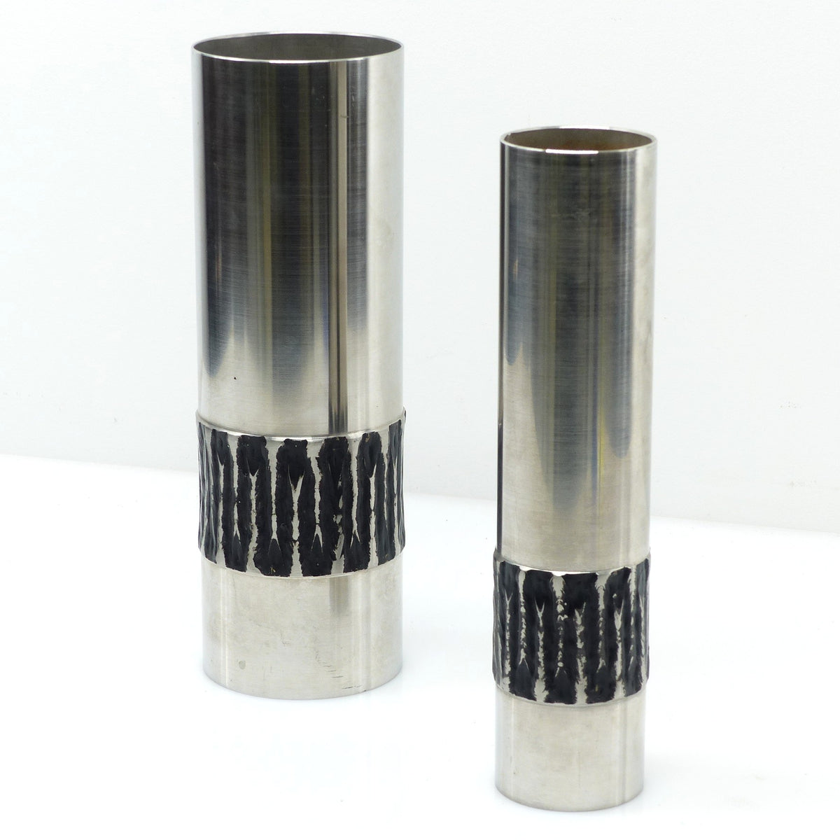 Ensemble de deux vases brutalistes BMF en métal, Allemagne, années 1970