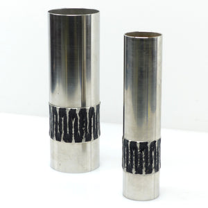 Set of two BMF brutalist metal vases – Germany, 1970s