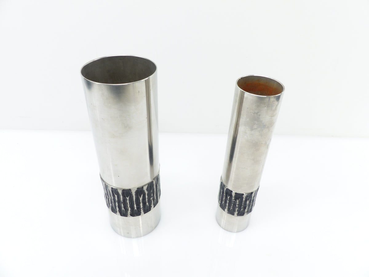 Set of two BMF brutalist metal vases – Germany, 1970s