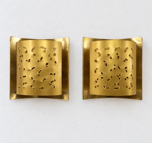 Paire d’appliques brutalistes Boréns modèle 6477 en laiton perforé – Suède, vers 1970
