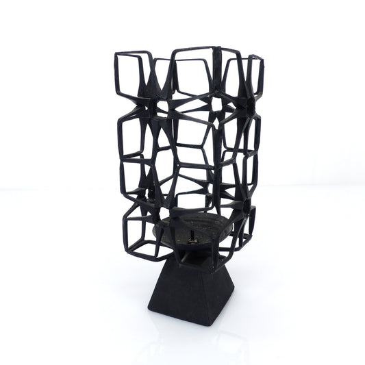 bougeoir brutaliste en fer forgé signé bruce weir ecosse 1960 – brutalist forged iron candlestick bruce weir scotland 1960