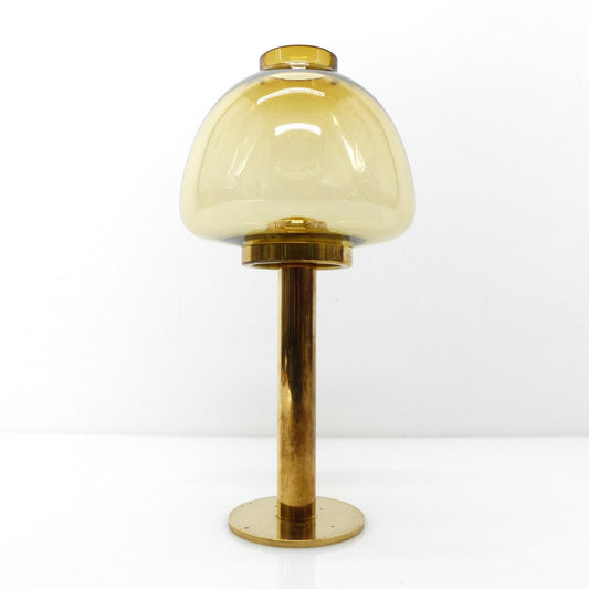 Bougeoir lanterne scandinave Claudia en laiton et verre jaune par Hans-Agne Jakobsson, circa 1960