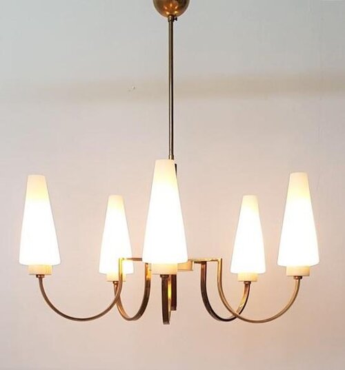 GOLDEN BRASS CHANDELIER 1970