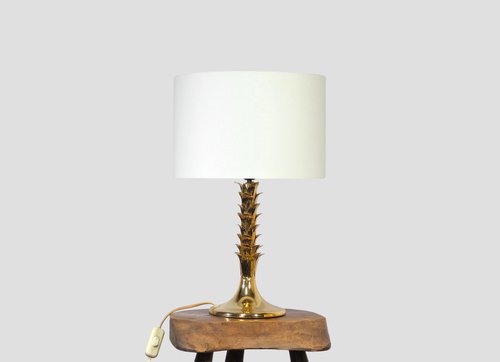 BRASS TABLE LAMP BASE WITH PALMETTES