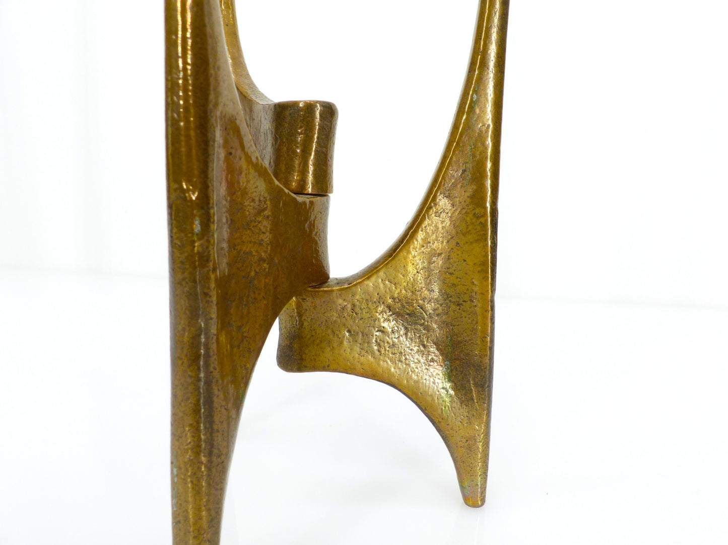Chandelier tripode brutaliste en bronze, Michael Harjes, Allemagne, circa 1960