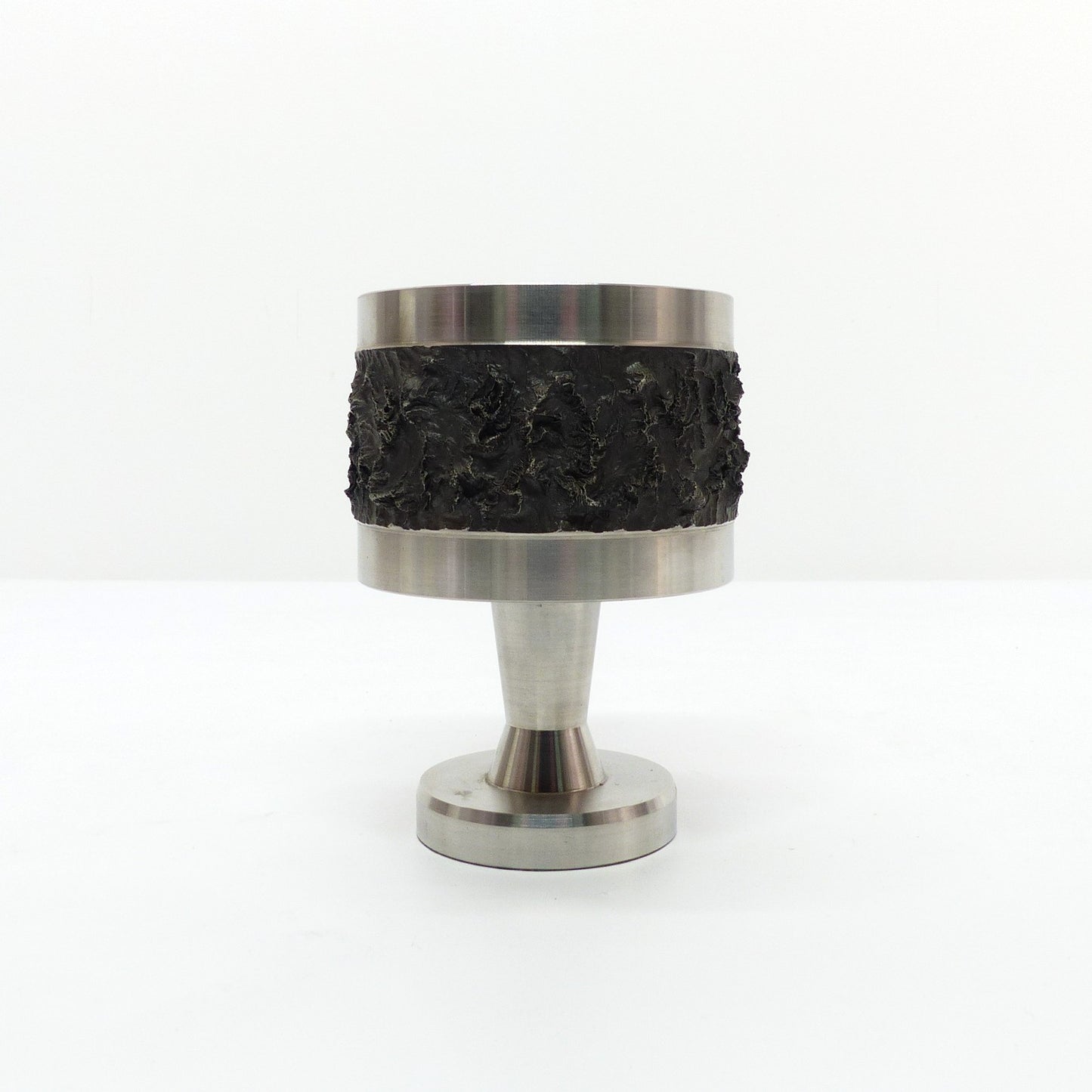 Coupe sur pied en acier inoxydable BMF – Design brutaliste, Allemagne 1970