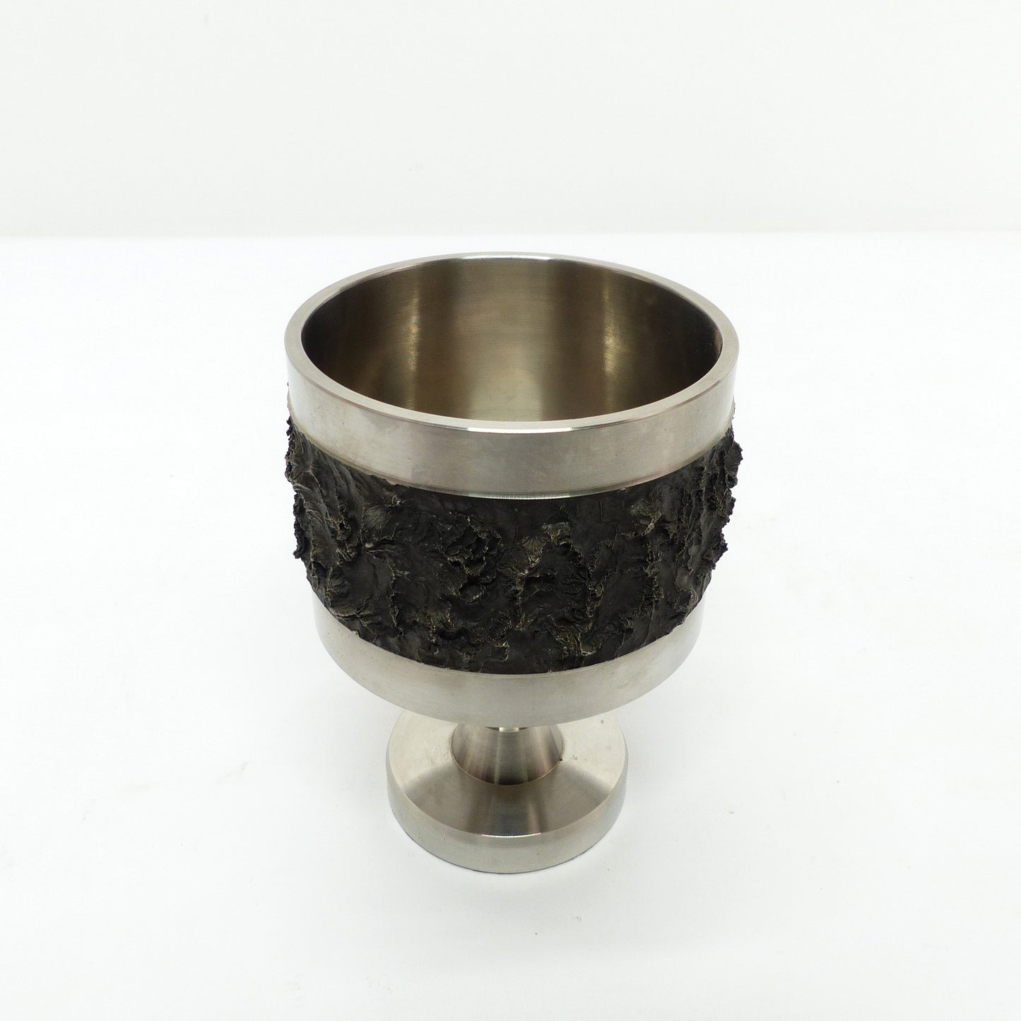 Coupe sur pied en acier inoxydable BMF – Design brutaliste, Allemagne 1970
