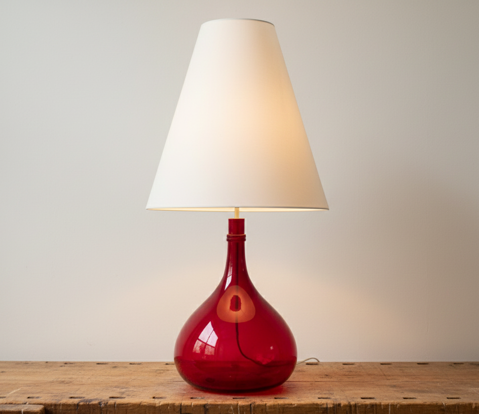 Ruby red glass demijohn – large size – 48 cm