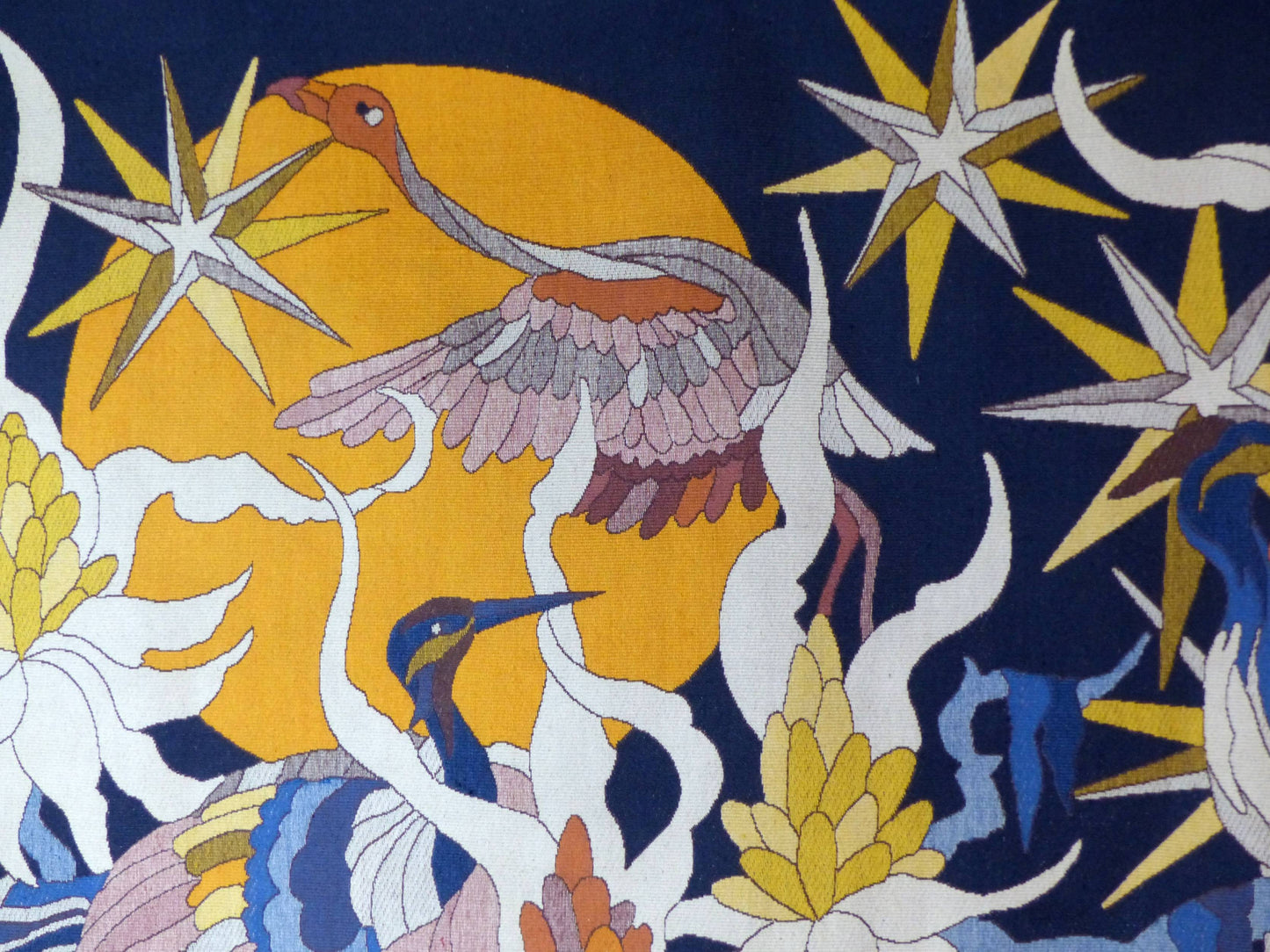 Tapisserie oiseaux au crépuscule Jane Larroque