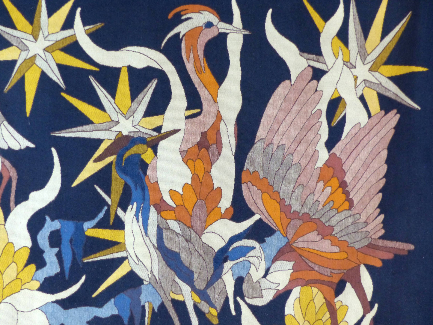 Tapisserie oiseaux au crépuscule Jane Larroque