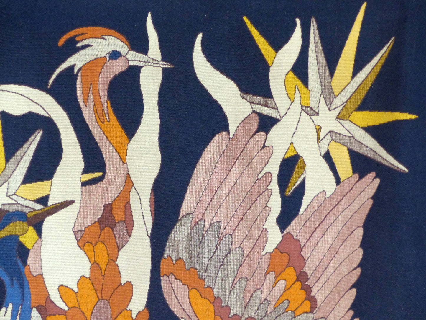 Tapisserie oiseaux au crépuscule Jane Larroque