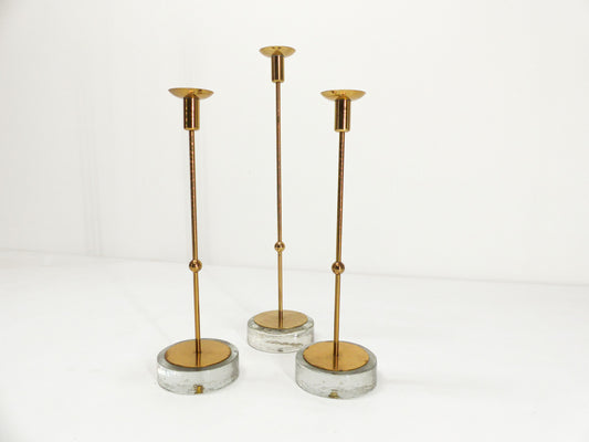 3 Scandinavian candlesticks Gunnar Ander for Ystad Metall 1960