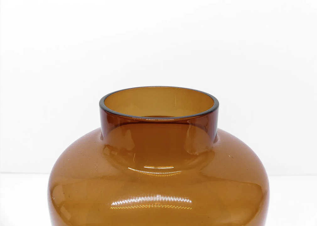 Set of 3 large Swedish brass and tinted glass candle holders by Hans-Agne Jakobsson for Markaryd, model L-102/32 "Claudia," 1960s