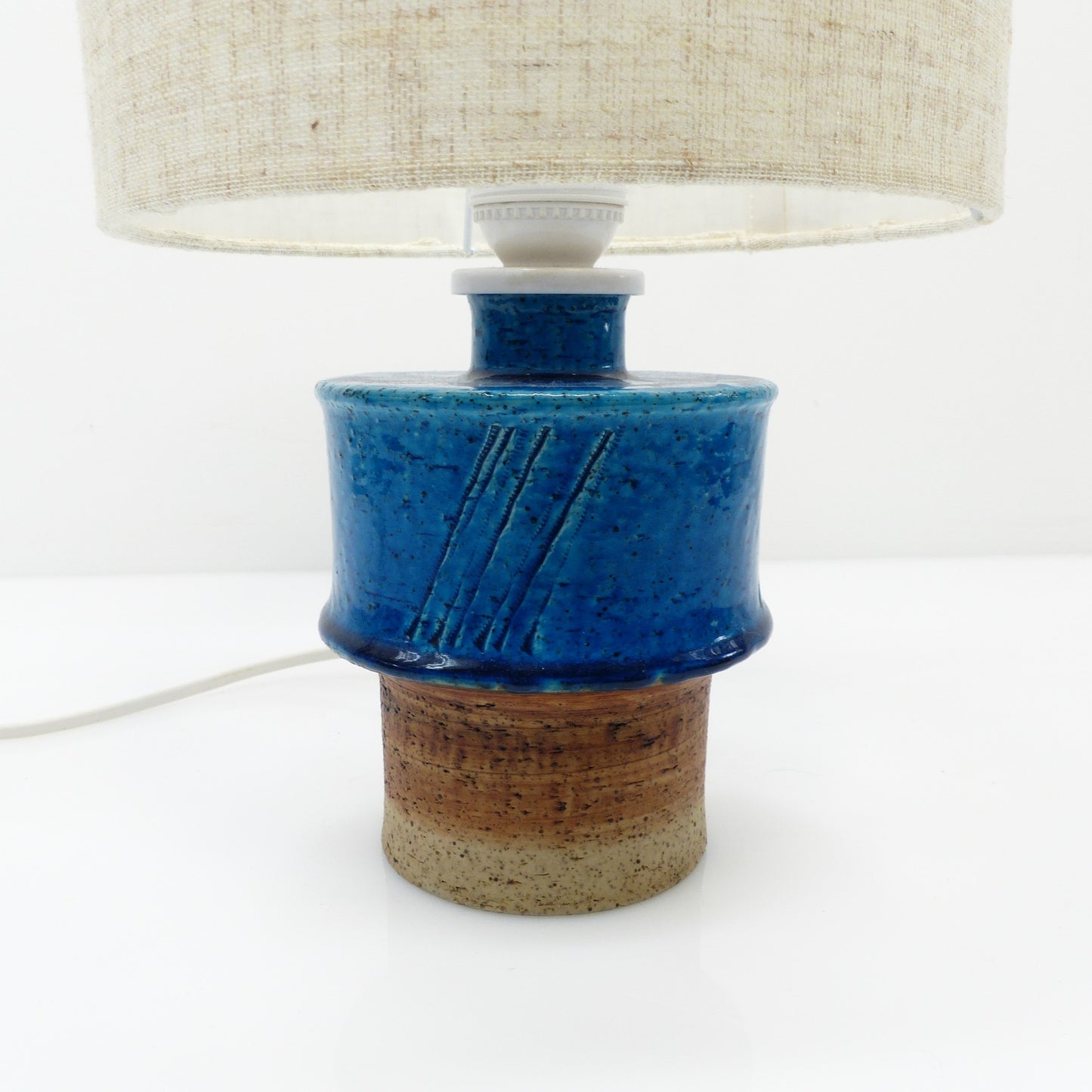 Blue Stoneware Table Lamp by Inger Persson for Rörstrand, Sweden, 1960s