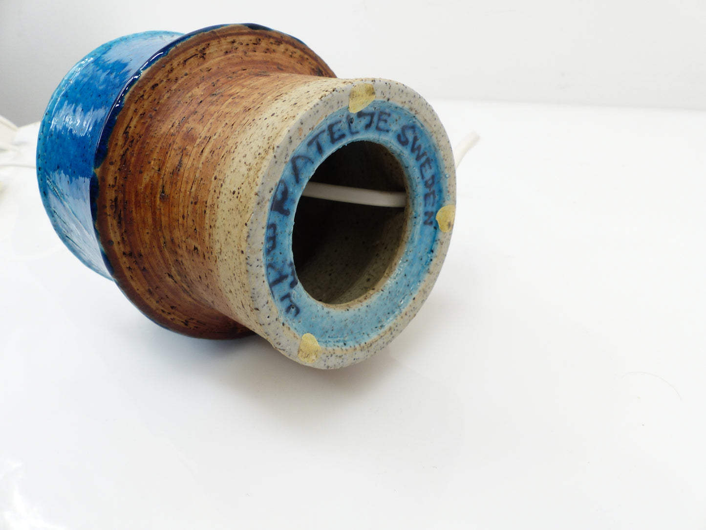 Blue Stoneware Table Lamp by Inger Persson for Rörstrand, Sweden, 1960s