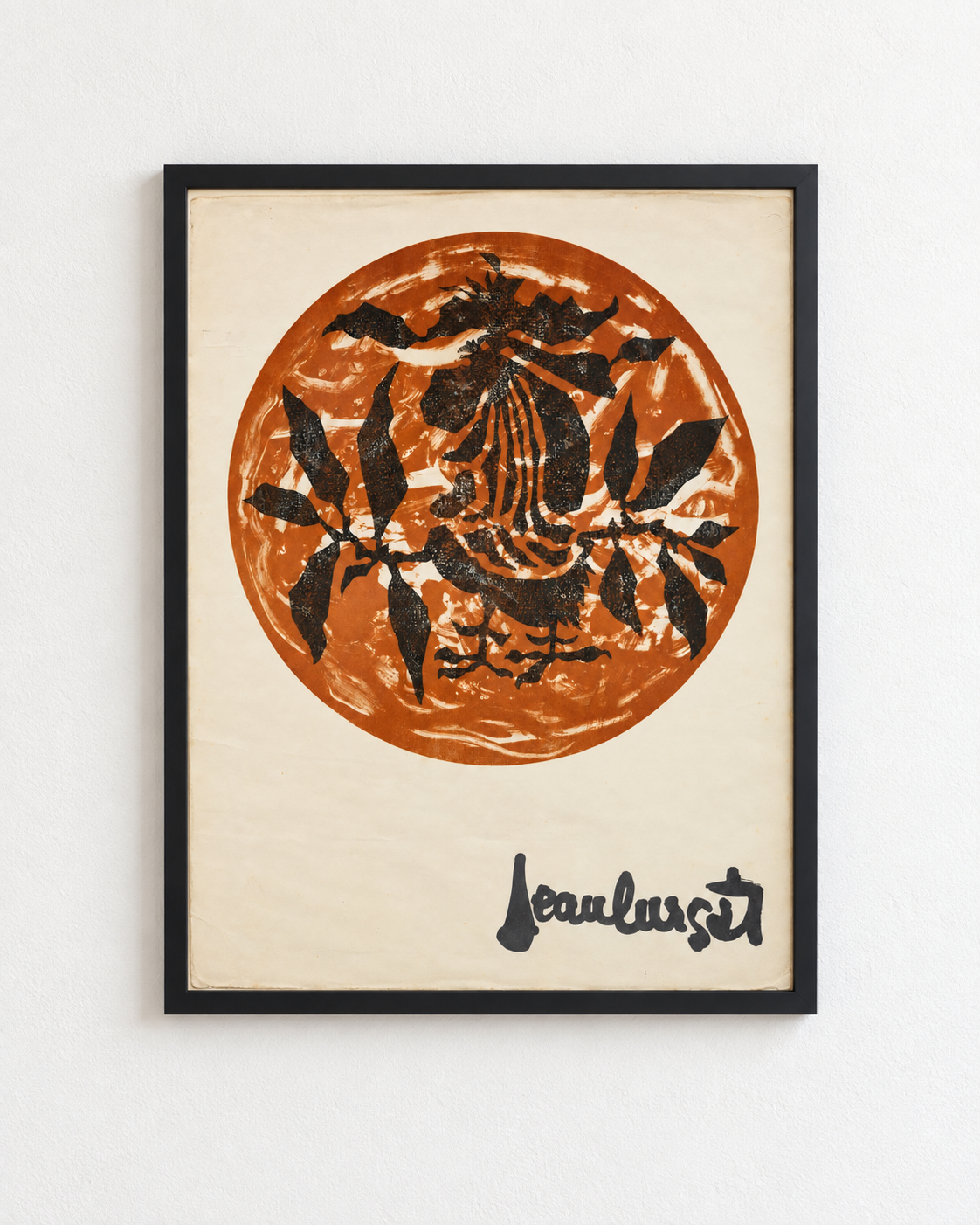 Jean Lurçat Coq, lithographie en couleurs vers 1960–1962, encadrée en noir