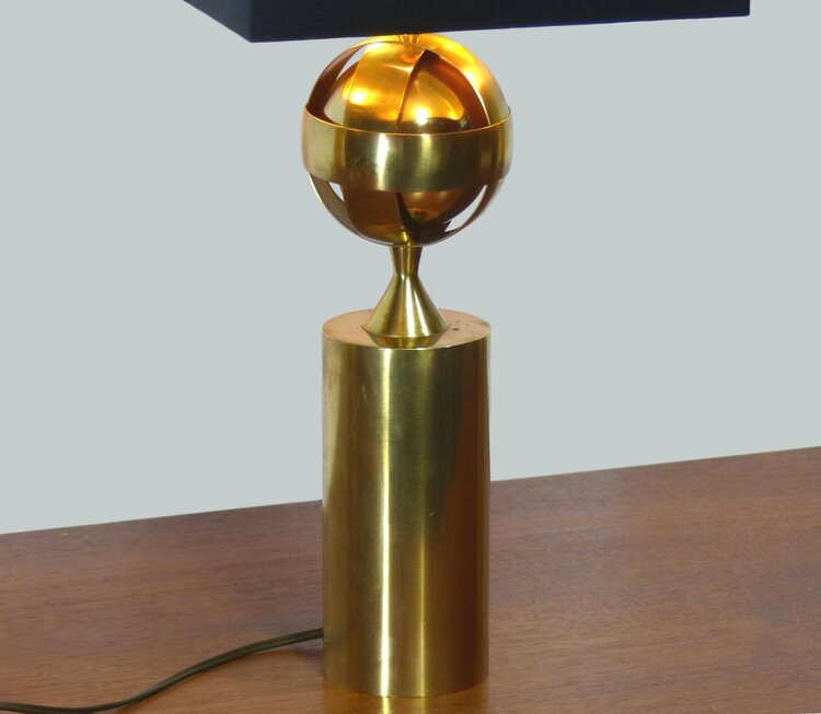 XL GOLDEN BRASS ASTROLABE LAMP