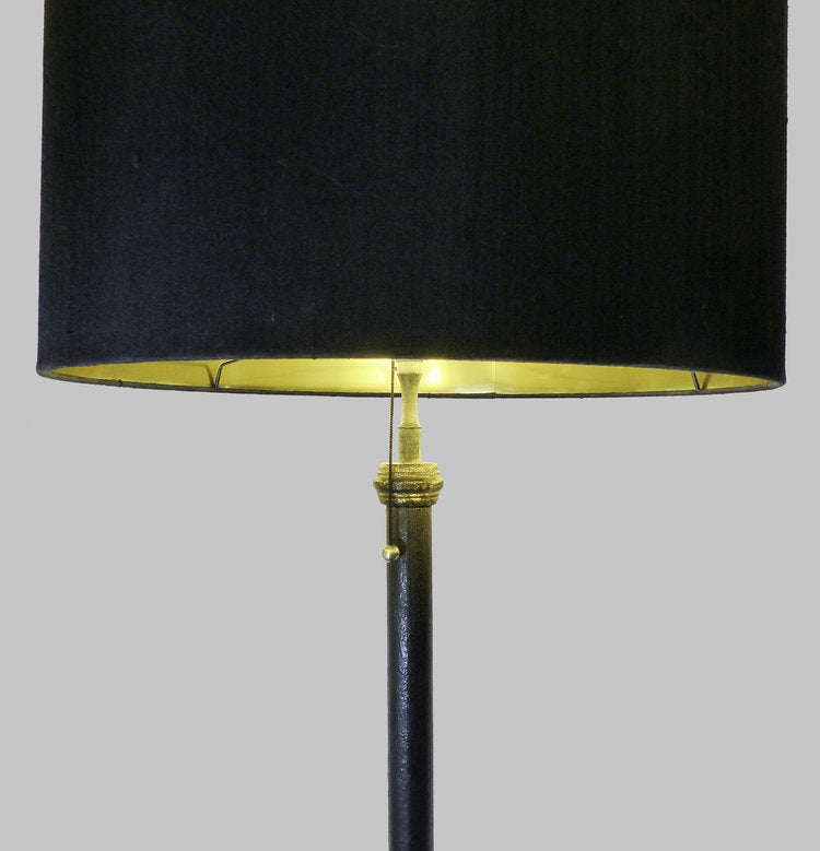 TRIPOD PATINATED IRON FLOOR LAMP BASE 1940