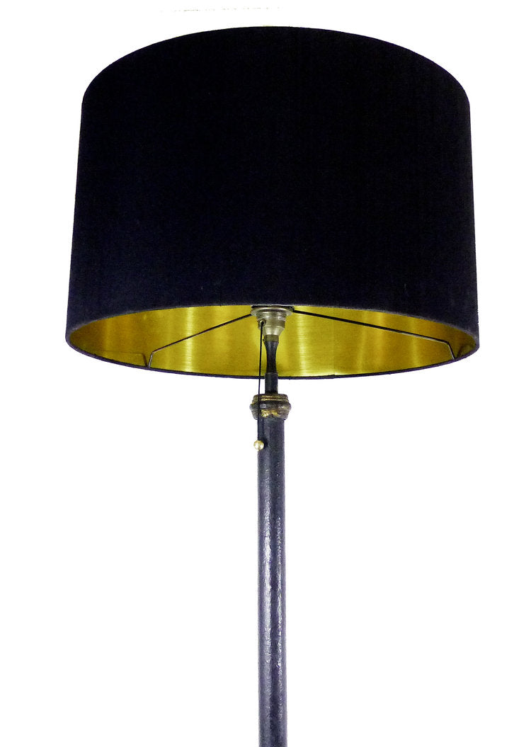 TRIPOD PATINATED IRON FLOOR LAMP BASE 1940