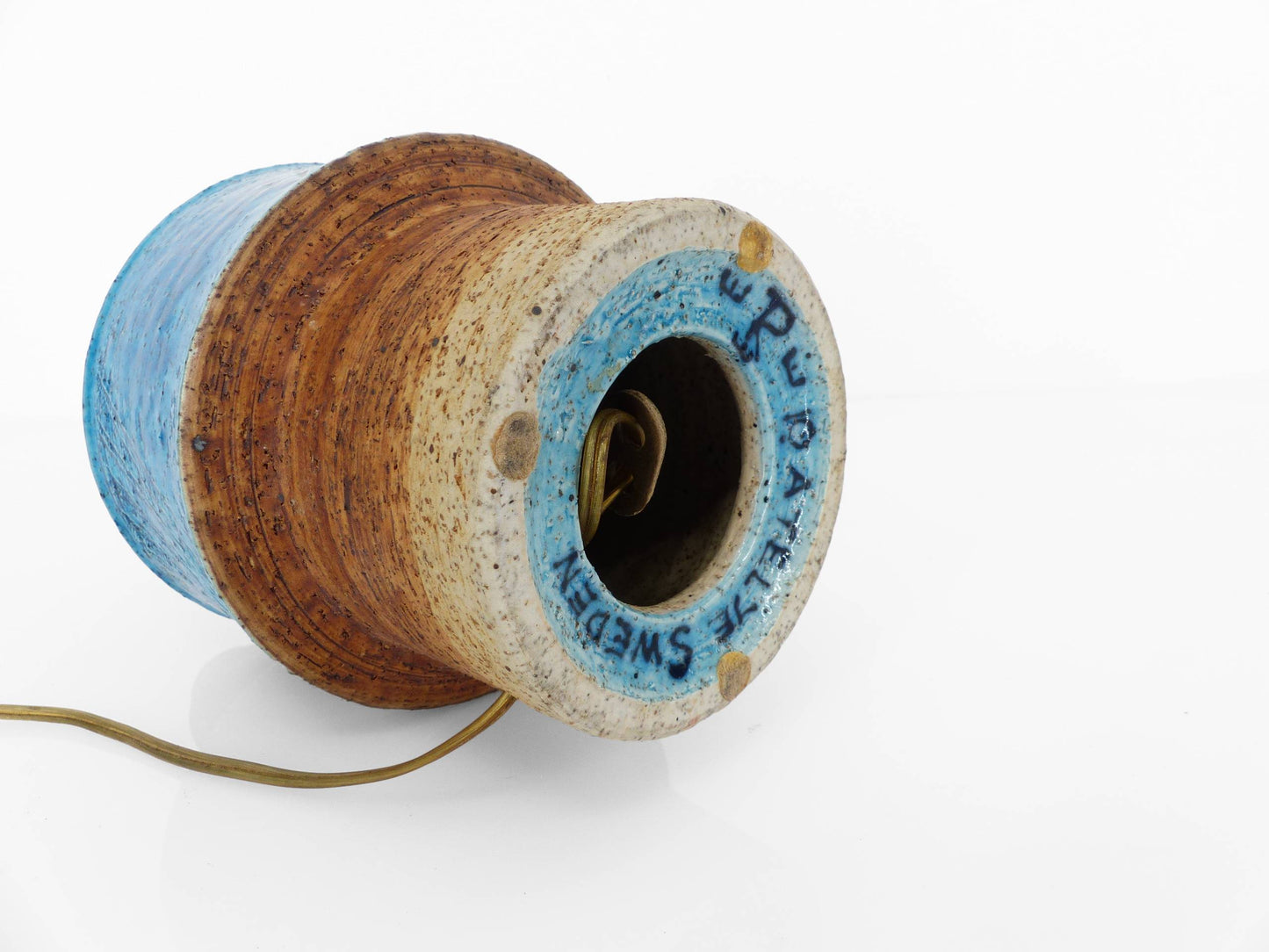 Lampe scandinave en grès bleu par Inger Persson pour Rörstrand, Suède 1960