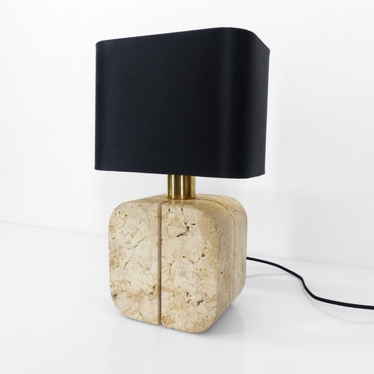 Lampe de table en travertin par Fratelli Mannelli, design italien des années 1970