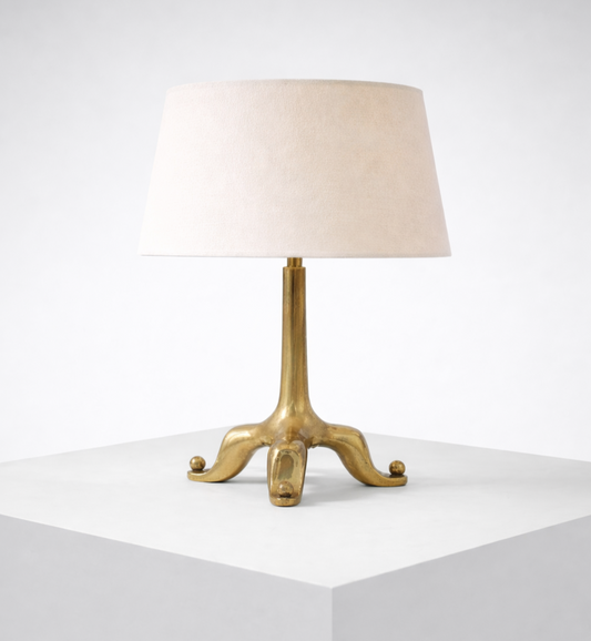 Lampe tripode en bronze massif par Garouste et Bonetti, France circa 1980, base sculpturale 