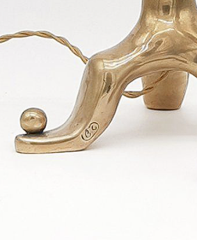 Lampe tripode en bronze massif, Garouste & Bonetti, France, circa 1980