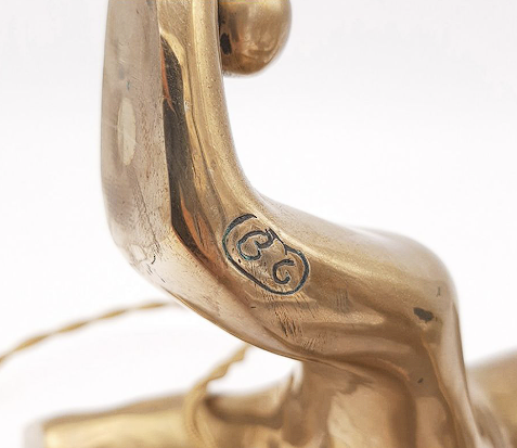 Lampe tripode en bronze massif, Garouste & Bonetti, France, circa 1980
