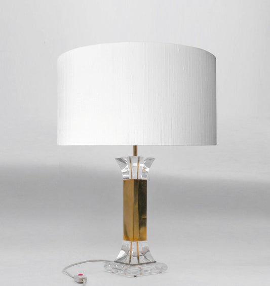 LUCITE AND BRASS TABLE LAMP BASE