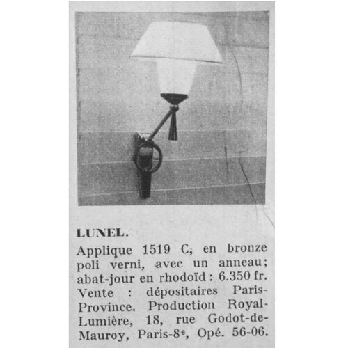 PAIRE D'APPLIQUES LUNEL 1950