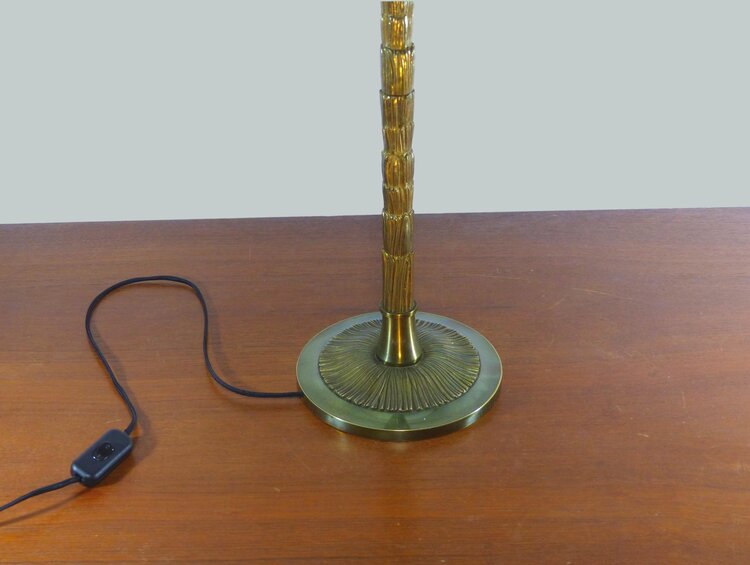 LAMPE DE TABLE MAISON BAGUES EN BRONZE DORÉ 1950