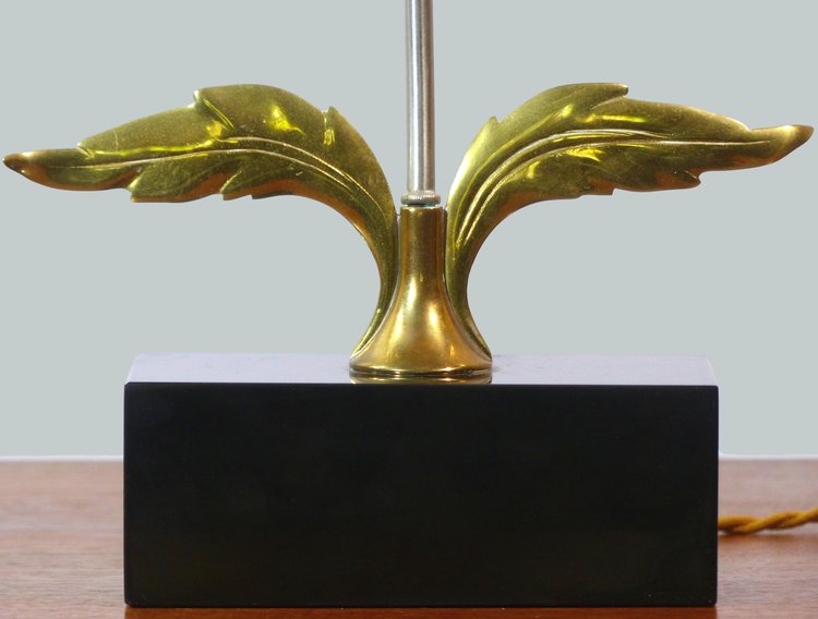 LAMPE DE TABLE MAISON CHARLES TOURNESOL EN BRONZE DORÉ 1970