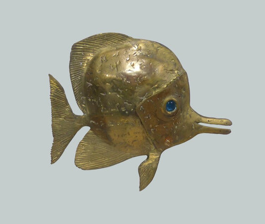 
Brutalist Fish Sculpture Wall Sconce by François Melin