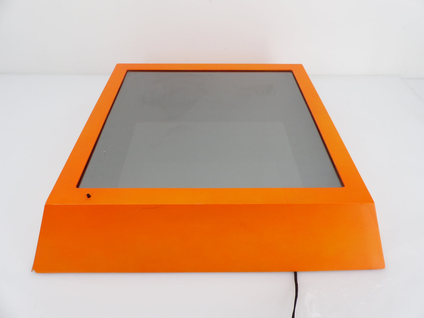 Orange plastic infinity tunnel wall mirror, 1990s