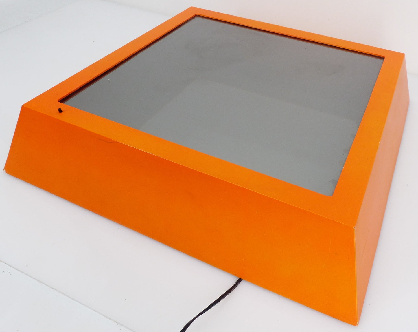 Orange plastic infinity tunnel wall mirror, 1990s