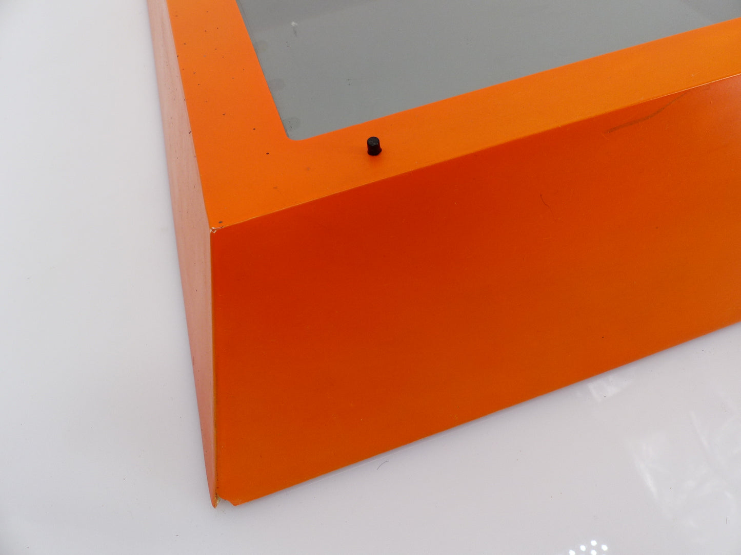 Orange plastic infinity tunnel wall mirror, 1990s