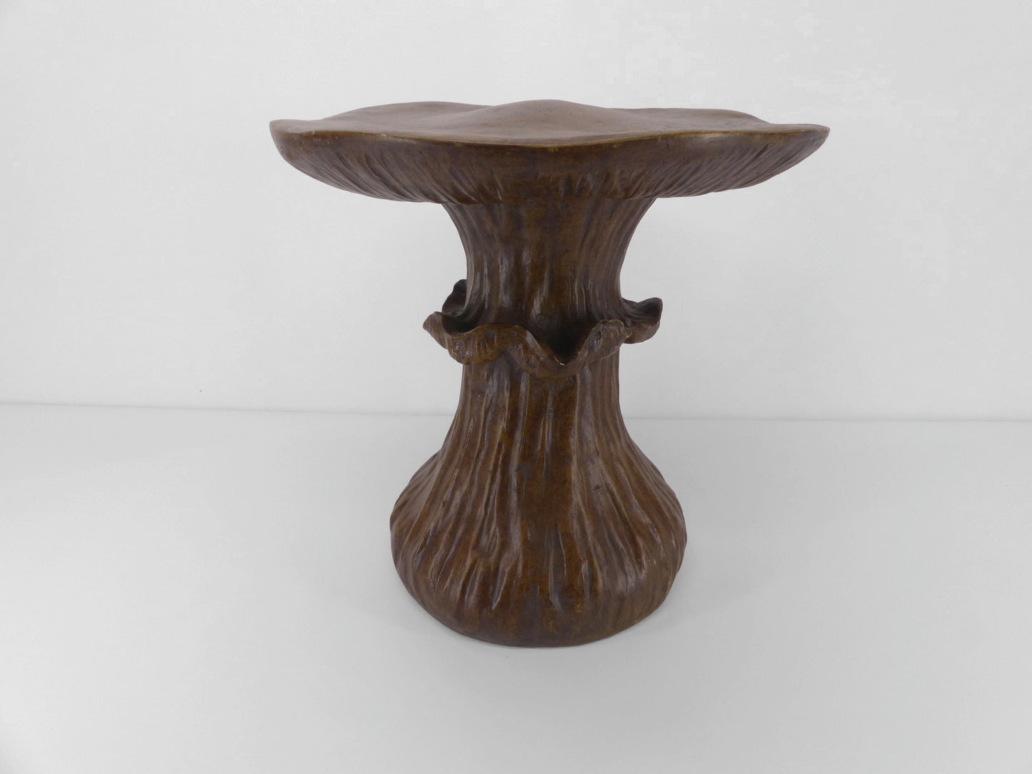 VINTAGE MUSHROOM TABLE IN WOOD-IMITATION EPOXY RESIN